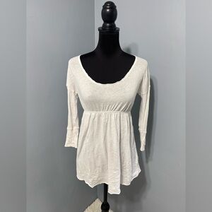 Free People‎ Beach 3/4 Sleeve White Cotton Top Women’s Size XS